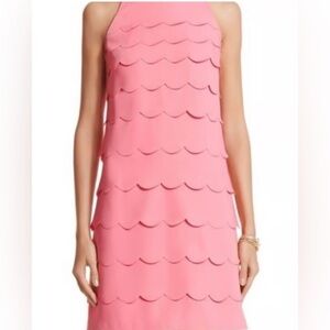 🎉White House Black Market Pink Scallop Shift Dress | Chic Party Dress